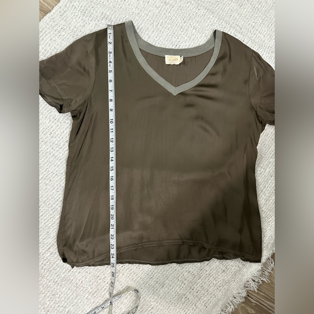 Nation LTD Brown V-Neck Short Sleeve Tee - Picture 7 of 9